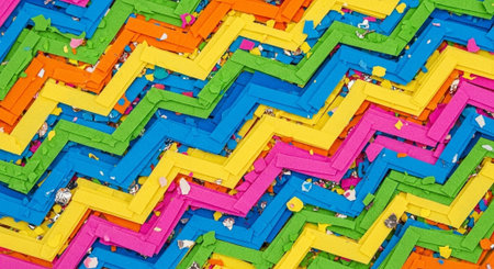 Colorful Kids Toys and Rainbow Geometric Abstract Backgrounds.