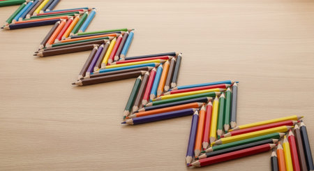 Colorful Kids Toys and Rainbow Geometric Abstract Backgrounds.