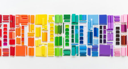 Colorful Kids Toys and Rainbow Geometric Abstract Backgrounds.