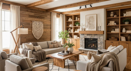 Cozy Minimalist Interior and Lifestyle Background.