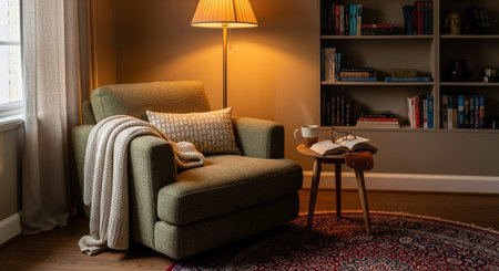 Cozy Minimalist Interior and Lifestyle Background.