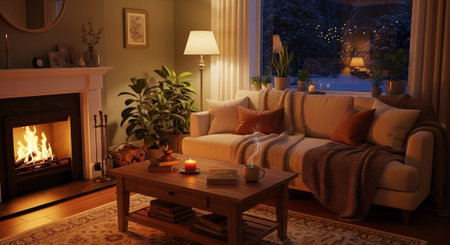 Cozy Minimalist Interior and Lifestyle Background.