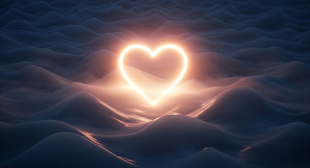Glowing Neon Hearts â€“ Romantic Love Backgrounds, Abstract Light Effects Collection.