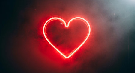 Glowing Neon Hearts â€“ Romantic Love Backgrounds, Abstract Light Effects Collection.