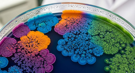 Futuristic Healthcare Technology and Medical Laboratory Innovation Background.