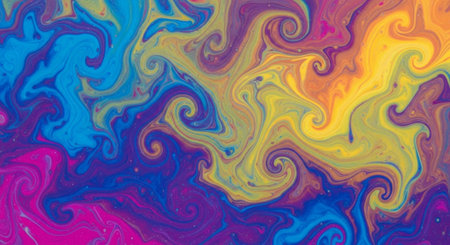 Abstract Futuristic Background with Vibrant Gradient Waves and Geometric Patterns.