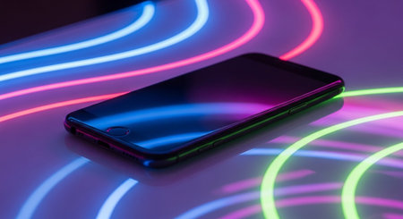 Futuristic AI Technology and Digital Innovation Concepts with Neon Light Effects.