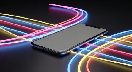Futuristic AI Technology and Digital Innovation Concepts with Neon Light Effects.