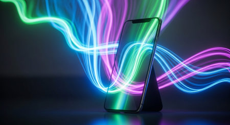 Futuristic AI Technology and Digital Innovation Concepts with Neon Light Effects.