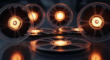 Creative Music Background Collection Featuring Cinematic Instruments, Neon Lights and Atmospheric Scenes.