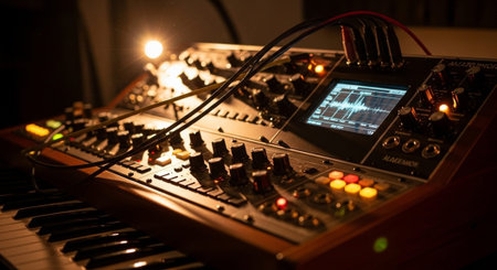 Creative Music Background Collection Featuring Cinematic Instruments, Neon Lights and Atmospheric Scenes.