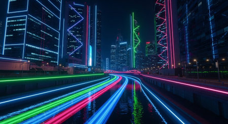 Creative Music Background Collection Featuring Cinematic Instruments, Neon Lights and Atmospheric Scenes.