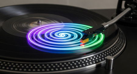 Creative Music Background Collection Featuring Cinematic Instruments, Neon Lights and Atmospheric Scenes.