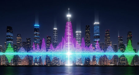Creative Music Background Collection Featuring Cinematic Instruments, Neon Lights and Atmospheric Scenes.