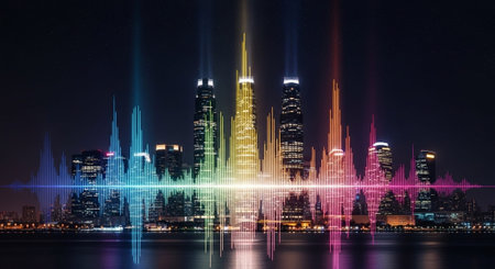 Creative Music Background Collection Featuring Cinematic Instruments, Neon Lights and Atmospheric Scenes.