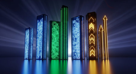 Futuristic Digital Technology and Global Innovation Background Collection.
