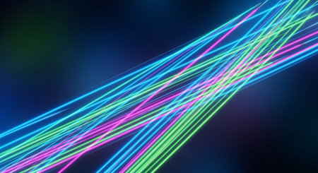 Futuristic Business Growth and Digital Innovation Concept with Glowing Light Trails.