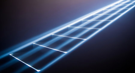 Futuristic Business Growth and Digital Innovation Concept with Glowing Light Trails.