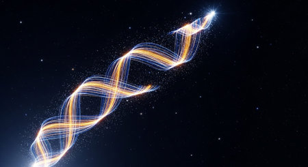 Futuristic Business Growth and Digital Innovation Concept with Glowing Light Trails.