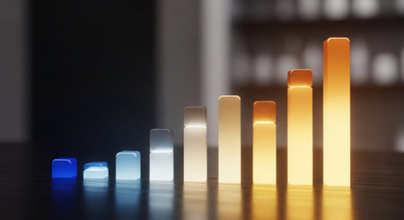 Futuristic Business Growth and Digital Innovation Concept with Glowing Light Trails.