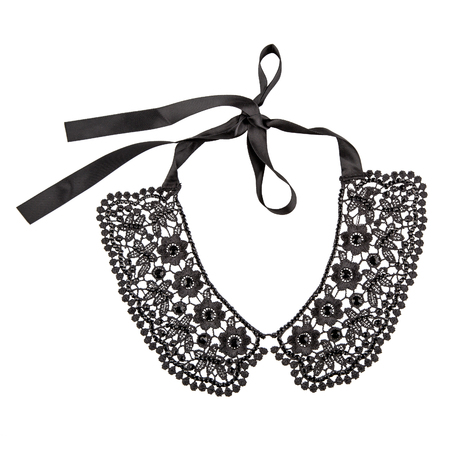 Golden necklace with diamonds on white backgroundの写真素材