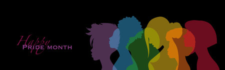 Poster or banner for LGBT community and PRIDE month celebration. Celebration of the month of pride against violence, discrimination, human rights violations.の写真素材