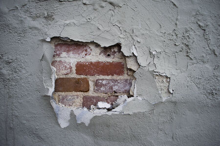 broken plaster wall