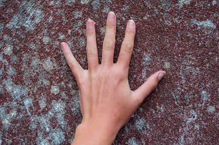 hand on wall