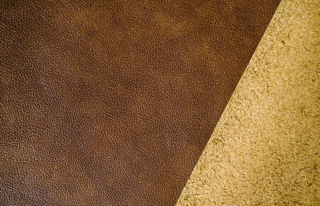 front and reverse of natural aged leather