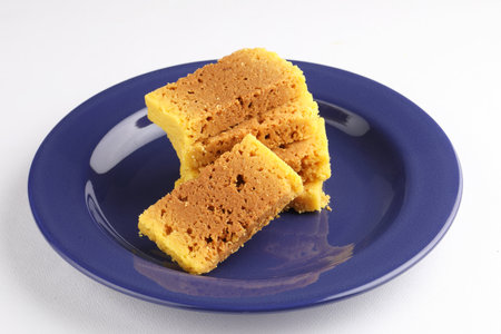 Mysore pak is an Indian sweet prepared in ghee. It originated in the city of Mysuruの写真素材