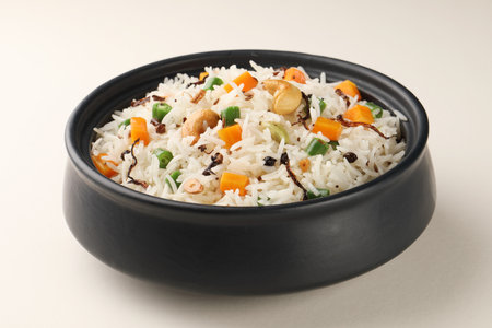 indian veg biryani, veg pulav, Indian vegetable pulavの写真素材