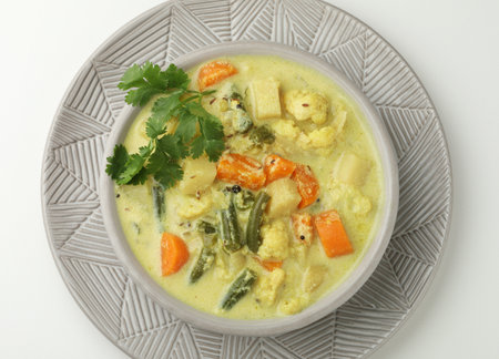 south Indian food ,Korma, a mix vegetable curry prepare using coconut milkの写真素材