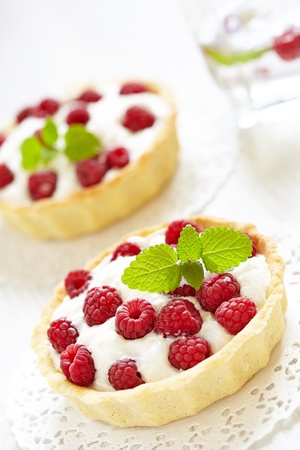 Fresh Raspberry Tartの写真素材