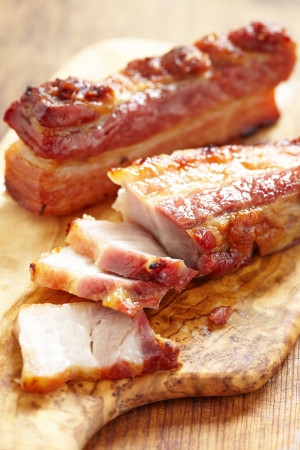 Baked carameled pork bellyの写真素材