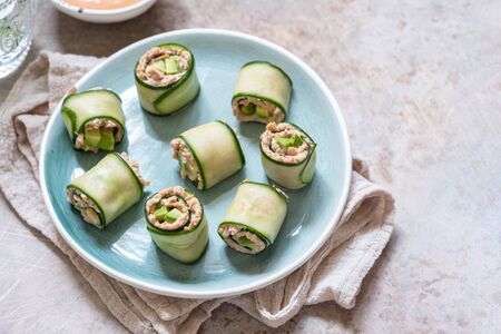 Cucumber roll with tunaの写真素材