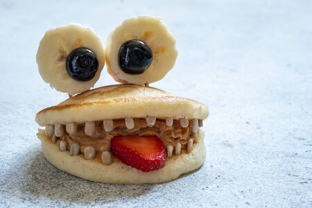 Cute pancake monsterの写真素材