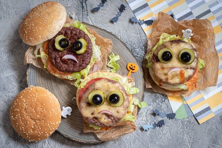Halloween burger monstersの写真素材