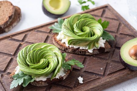 Fresh avocado toasts