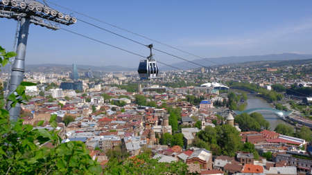 Tbilisi, Georgia - May 2, 2019: beautiful aerial view of the Central part of Tbilisiのeditorial素材