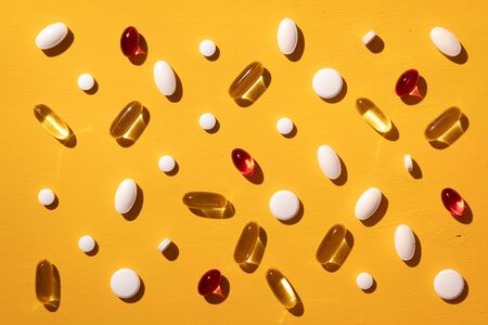 Medicine drugs, pills, tablets, capsulesの写真素材