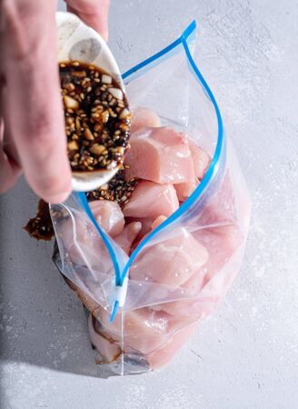 Chicken Crock Pot Freezer Meals for Slow Cookingの写真素材