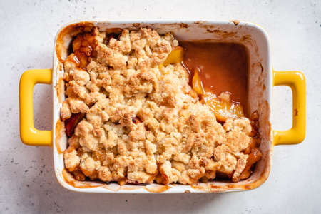 Peach cobbler dessert