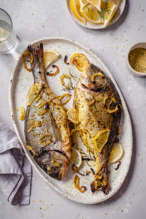 Baked fish dorado