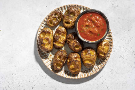 scary potato heads for Halloweenの写真素材