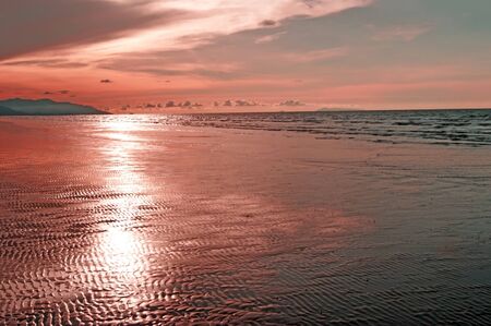 Sunset, sea, mountains, rainforest