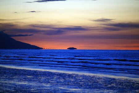 Sea sunset at coast of Rambungan. Borneo. 