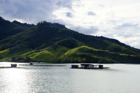 The cleanest blue lake in equatorial jungle of high-mountainous Borneo.の写真素材