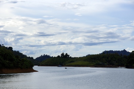 The cleanest blue lake in equatorial jungle of high-mountainous Borneo.