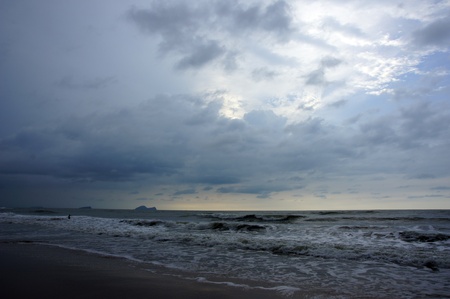 Hot South China sea washes coast Borneo.の写真素材