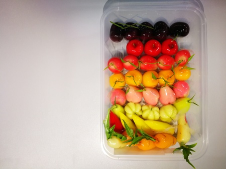 delectable imitation fruits are famous of Thailand dessertの写真素材